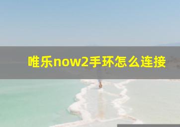 唯乐now2手环怎么连接