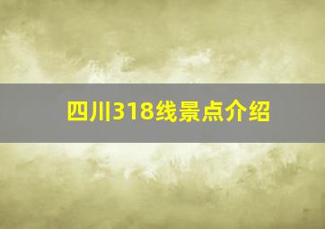 四川318线景点介绍