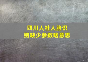 四川人社人脸识别缺少参数啥意思