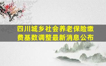 四川城乡社会养老保险缴费基数调整最新消息公布