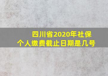 四川省2020年社保个人缴费截止日期是几号