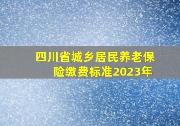 四川省城乡居民养老保险缴费标准2023年