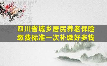 四川省城乡居民养老保险缴费标准一次补缴好多钱