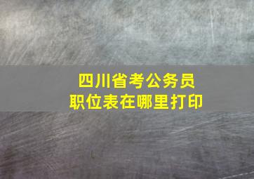 四川省考公务员职位表在哪里打印