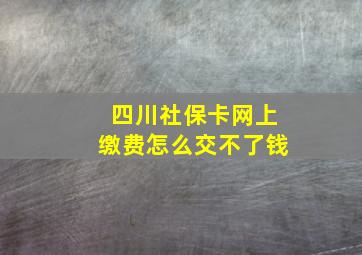 四川社保卡网上缴费怎么交不了钱