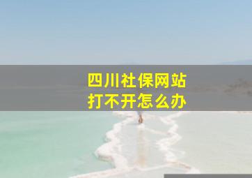 四川社保网站打不开怎么办