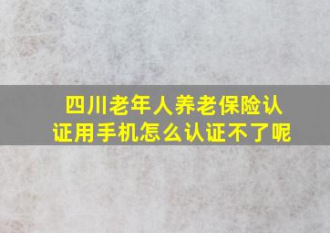 四川老年人养老保险认证用手机怎么认证不了呢