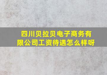 四川贝拉贝电子商务有限公司工资待遇怎么样呀