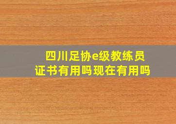 四川足协e级教练员证书有用吗现在有用吗