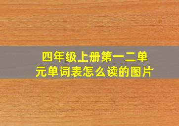 四年级上册第一二单元单词表怎么读的图片