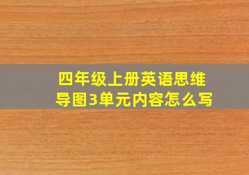 四年级上册英语思维导图3单元内容怎么写