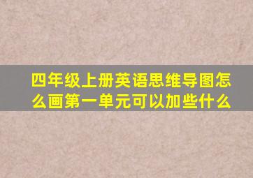 四年级上册英语思维导图怎么画第一单元可以加些什么