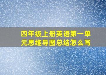 四年级上册英语第一单元思维导图总结怎么写