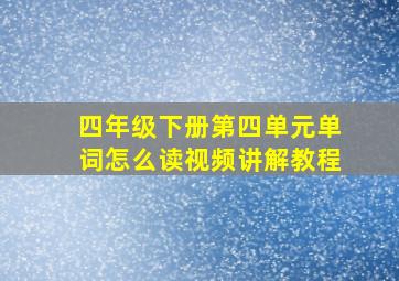 四年级下册第四单元单词怎么读视频讲解教程