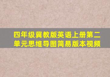 四年级冀教版英语上册第二单元思维导图简易版本视频