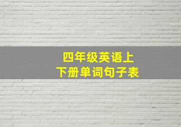 四年级英语上下册单词句子表