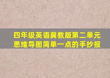 四年级英语冀教版第二单元思维导图简单一点的手抄报