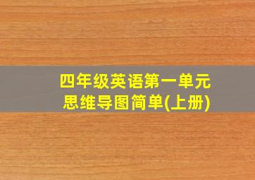 四年级英语第一单元思维导图简单(上册)