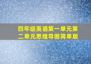 四年级英语第一单元第二单元思维导图简单版