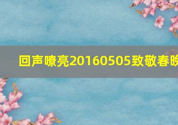 回声嘹亮20160505致敬春晚