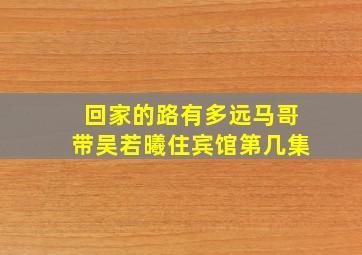 回家的路有多远马哥带吴若曦住宾馆第几集