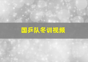 国乒队冬训视频