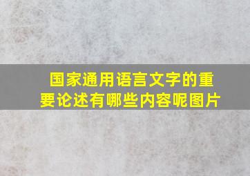 国家通用语言文字的重要论述有哪些内容呢图片