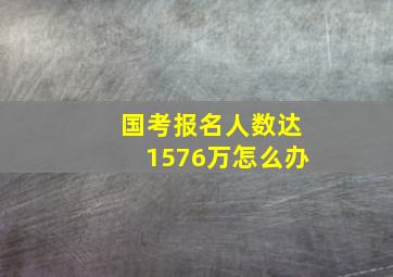 国考报名人数达1576万怎么办