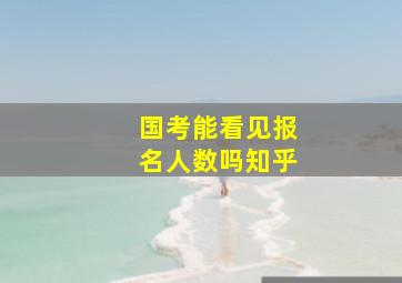 国考能看见报名人数吗知乎