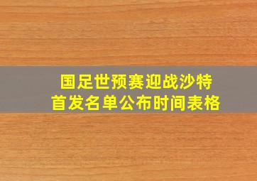 国足世预赛迎战沙特首发名单公布时间表格