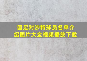 国足对沙特球员名单介绍图片大全视频播放下载