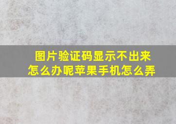 图片验证码显示不出来怎么办呢苹果手机怎么弄