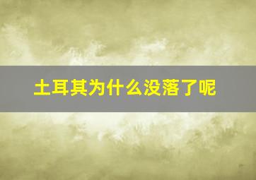 土耳其为什么没落了呢