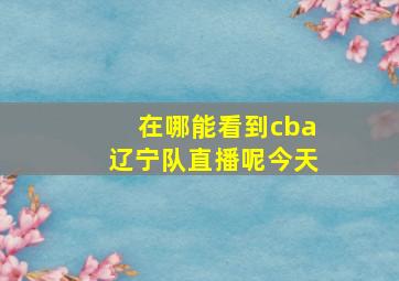 在哪能看到cba辽宁队直播呢今天