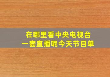 在哪里看中央电视台一套直播呢今天节目单