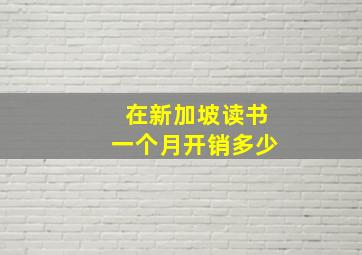 在新加坡读书一个月开销多少