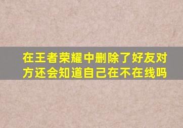 在王者荣耀中删除了好友对方还会知道自己在不在线吗