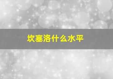 坎塞洛什么水平