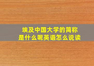 埃及中国大学的简称是什么呢英语怎么说读