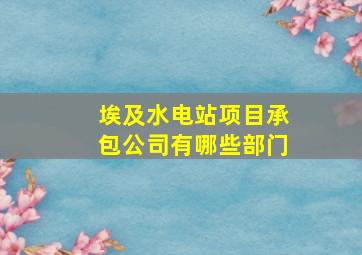 埃及水电站项目承包公司有哪些部门