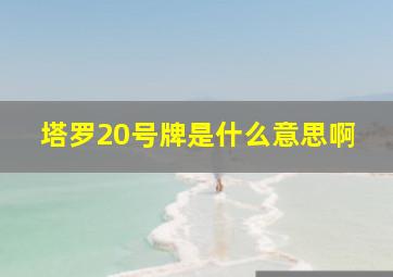 塔罗20号牌是什么意思啊