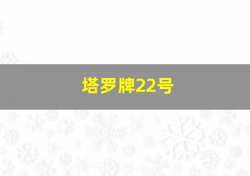 塔罗牌22号