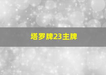 塔罗牌23主牌