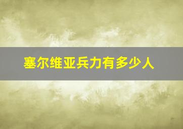 塞尔维亚兵力有多少人