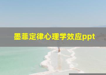 墨菲定律心理学效应ppt