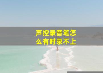 声控录音笔怎么有时录不上