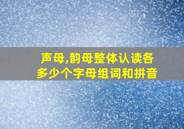 声母,韵母整体认读各多少个字母组词和拼音