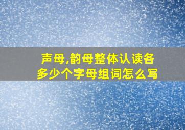 声母,韵母整体认读各多少个字母组词怎么写