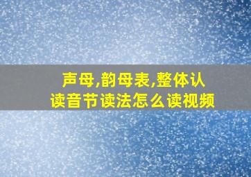 声母,韵母表,整体认读音节读法怎么读视频