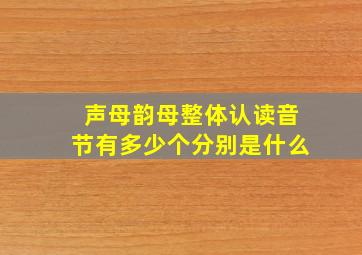 声母韵母整体认读音节有多少个分别是什么